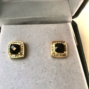 Elegant Black and Gold Stud Earrings